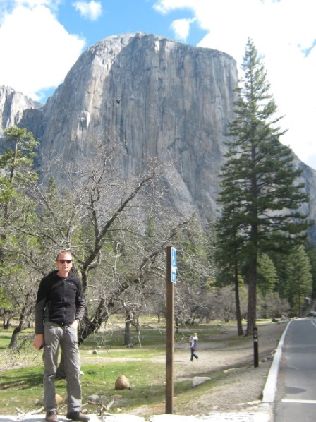 Michiel en de El Capitan rots @ Yosemite Nationa Park 